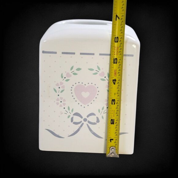 Vintage Saturday Knight Malmite Tissue Box Cover Hearts Bows Cottagecore 90s - Picture 11 of 11
